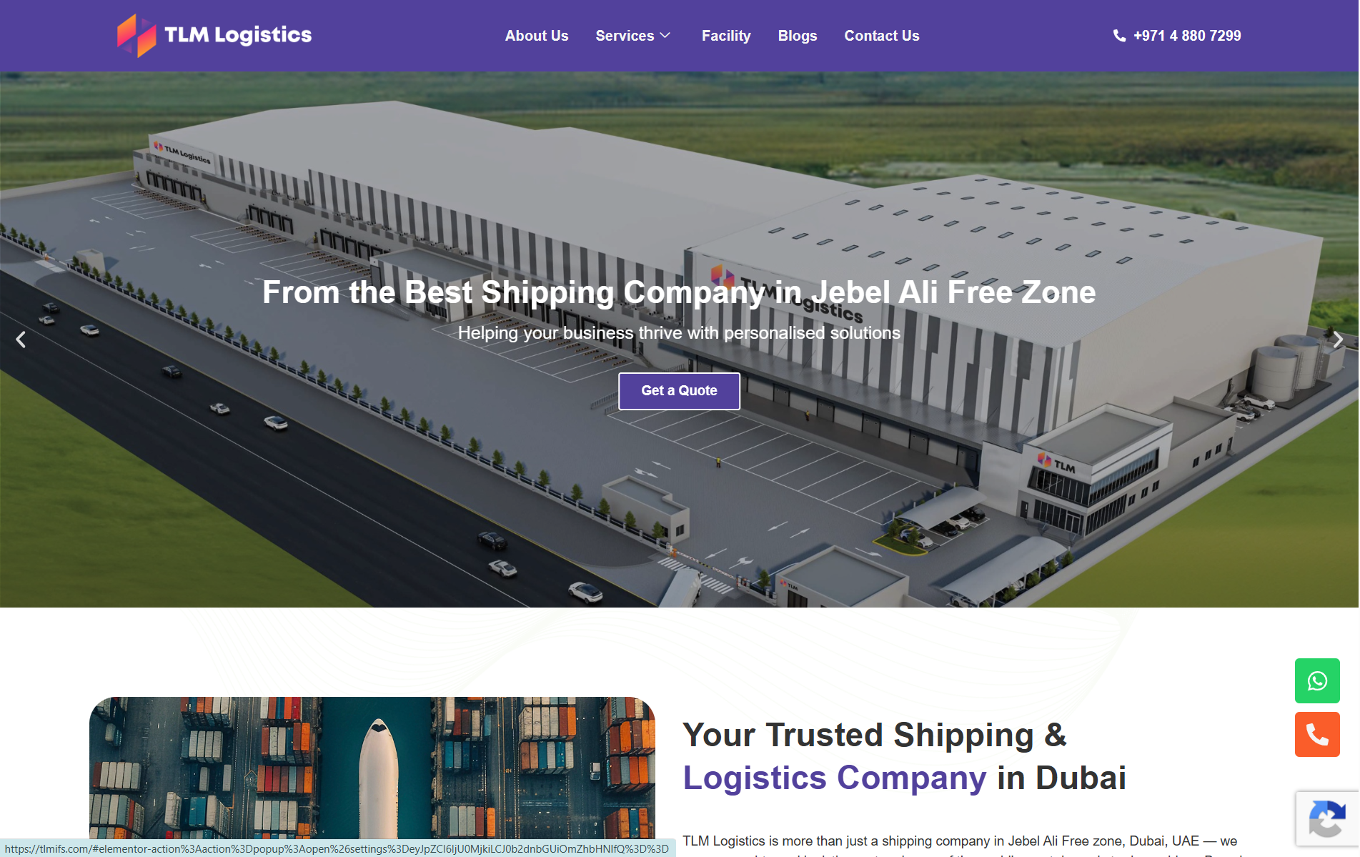 TLM Website Screenshot